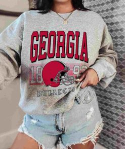 T Sweatshirt Women 0 TSNCAA46 Georgia Bulldogs Retro Helmet University College NCAA Football T Shirt