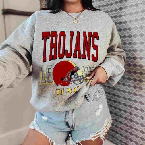 T Sweatshirt Women 0 TSNCAA48 Usc Trojans Retro Helmet University College NCAA Football T Shirt