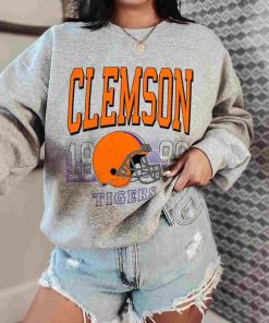 T Sweatshirt Women 0 TSNCAA49 Clemson Tigers Retro Helmet University College NCAA Football T Shirt