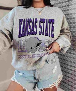 T Sweatshirt Women 0 TSNCAA61 Kansas State Wildcats Retro Helmet University College NCAA Football T Shirt