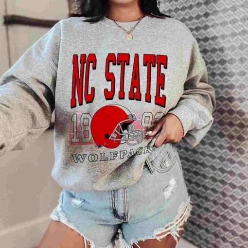 T Sweatshirt Women 0 TSNCAA63 Nc State Wolfpack Retro Helmet University College NCAA Football T Shirt
