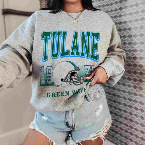 T Sweatshirt Women 0 TSNCAA66 Tulane Green Wave Retro Helmet University College NCAA Football T Shirt