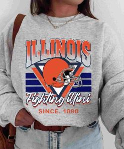 T Sweatshirt Women 00 TSNCAA12 Illinois Fighting Illini Vintage Team University College NCAA Football T Shirt