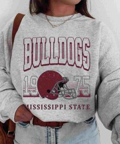 T Sweatshirt Women 00 TSNCAA37 Bulldogs Mississippi State Retro Helmet University College NCAA Football T Shirt