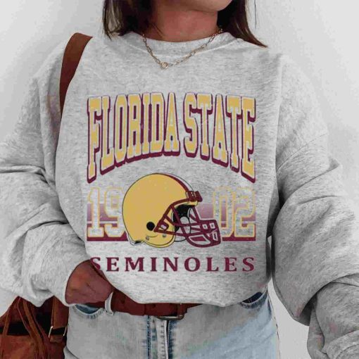 T Sweatshirt Women 00 TSNCAA39 Florida State Seminoles Retro Helmet University College NCAA Football T Shirt