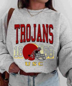 T Sweatshirt Women 00 TSNCAA48 Usc Trojans Retro Helmet University College NCAA Football T Shirt