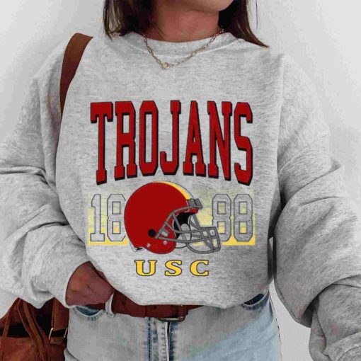 T Sweatshirt Women 00 TSNCAA48 Usc Trojans Retro Helmet University College NCAA Football T Shirt