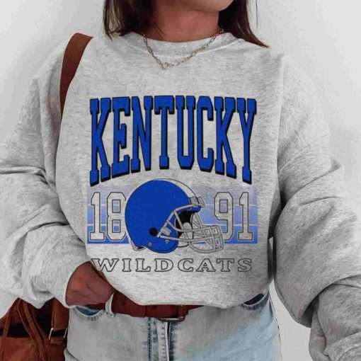 T Sweatshirt Women 00 TSNCAA51 Kentucky Wildcats Retro Helmet University College NCAA Football T Shirt