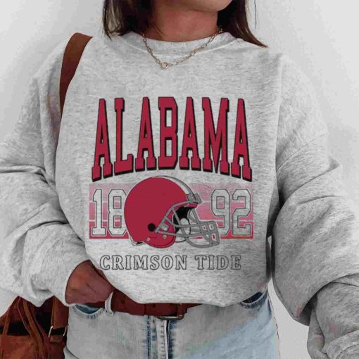 T Sweatshirt Women 00 TSNCAA55 Alabama Crimson Tide Retro Helmet University College NCAA Football T Shirt
