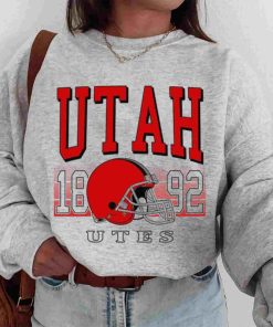 T Sweatshirt Women 00 TSNCAA56 Utah Utes Retro Helmet University College NCAA Football T Shirt 1