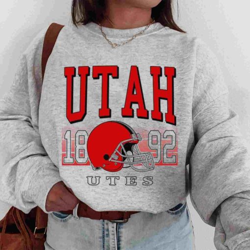T Sweatshirt Women 00 TSNCAA56 Utah Utes Retro Helmet University College NCAA Football T Shirt 1