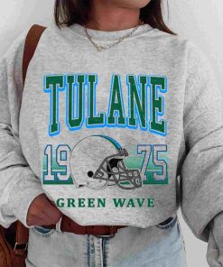 T Sweatshirt Women 00 TSNCAA66 Tulane Green Wave Retro Helmet University College NCAA Football T Shirt