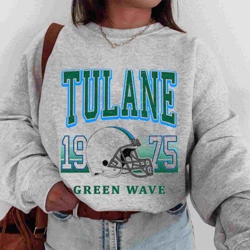 T Sweatshirt Women 00 TSNCAA66 Tulane Green Wave Retro Helmet University College NCAA Football T Shirt