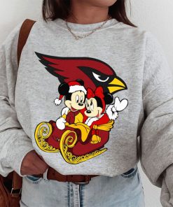T Sweatshirt Women 1 DSBN003 Mickey Minnie Santa Ride Sleigh Christmas Arizona Cardinals T Shirt