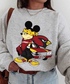 T Sweatshirt Women 1 DSBN006 Mickey Gangster And Car Arizona Cardinals T Shirt