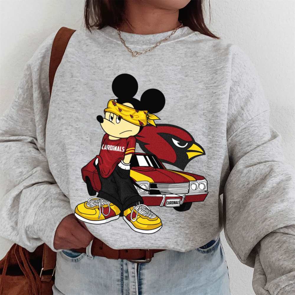Mickey Gangster And Car Arizona Cardinals T-Shirt