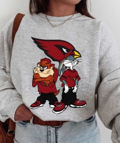 T Sweatshirt Women 1 DSBN011 Looney Tunes Bugs And Taz Arizona Cardinals T Shirt
