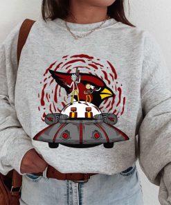 T Sweatshirt Women 1 DSBN013 Rick Morty In Spaceship Arizona Cardinals T Shirt