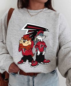 T Sweatshirt Women 1 DSBN019 Looney Tunes Bugs And Taz Atlanta Falcons T Shirt