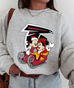 T Sweatshirt Women 1 DSBN027 Mickey Minnie Santa Ride Sleigh Christmas Atlanta Falcons T Shirt