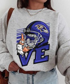 T Sweatshirt Women 1 DSBN039 Love Sign Baltimore Ravens T Shirt
