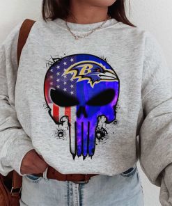 T Sweatshirt Women 1 DSBN043 Punisher Skull Baltimore Ravens T Shirt