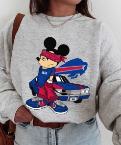 T Sweatshirt Women 1 DSBN057 Mickey Gangster And Car Buffalo Bills T Shirt