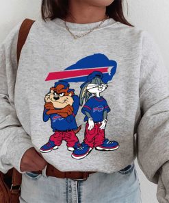 T Sweatshirt Women 1 DSBN060 Looney Tunes Bugs And Taz Buffalo Bills T Shirt