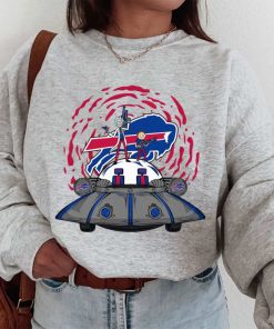 T Sweatshirt Women 1 DSBN064 Rick Morty In Spaceship Buffalo Bills T Shirt