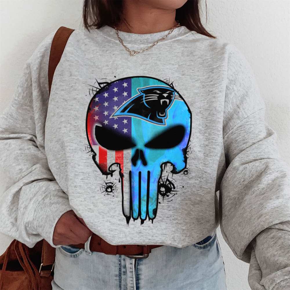 Punisher Skull Carolina Panthers T-Shirt