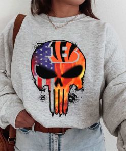 T Sweatshirt Women 1 DSBN103 Punisher Skull Cincinnati Bengals T Shirt