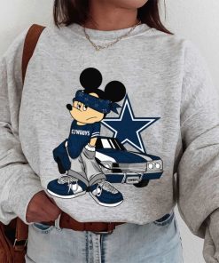 T Sweatshirt Women 1 DSBN134 Mickey Gangster And Car Dallas Cowboys T Shirt