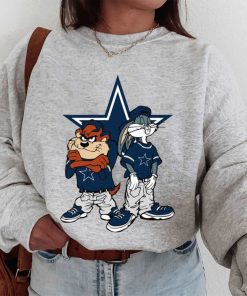T Sweatshirt Women 1 DSBN138 Looney Tunes Bugs And Taz Dallas Cowboys T Shirt