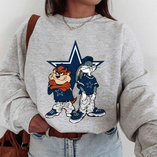T Sweatshirt Women 1 DSBN138 Looney Tunes Bugs And Taz Dallas Cowboys T Shirt