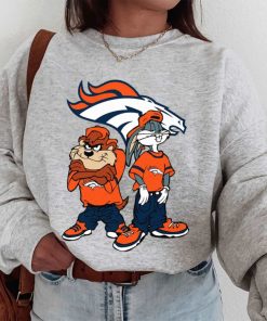 T Sweatshirt Women 1 DSBN154 Looney Tunes Bugs And Taz Denver Broncos T Shirt