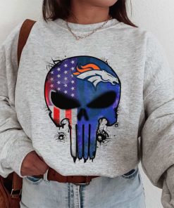 T Sweatshirt Women 1 DSBN158 Punisher Skull Denver Broncos T Shirt