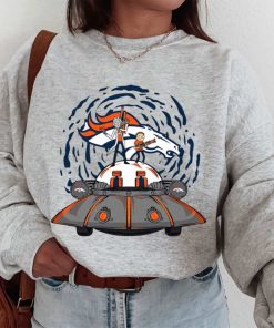 T Sweatshirt Women 1 DSBN159 Rick Morty In Spaceship Denver Broncos T Shirt