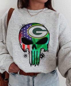 T Sweatshirt Women 1 DSBN182 Punisher Skull Green Bay Packers T Shirt