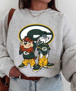 T Sweatshirt Women 1 DSBN183 Looney Tunes Bugs And Taz Green Bay Packers T Shirt