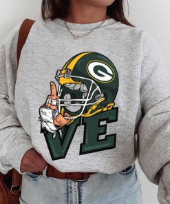 T Sweatshirt Women 1 DSBN186 Love Sign Green Bay Packers T Shirt