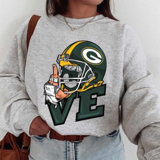 T Sweatshirt Women 1 DSBN186 Love Sign Green Bay Packers T Shirt
