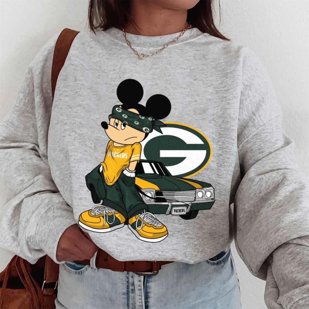 Mickey Gangster And Car Green Bay Packers T-Shirt