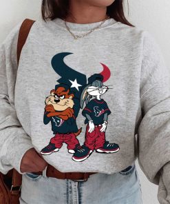 T Sweatshirt Women 1 DSBN197 Looney Tunes Bugs And Taz Houston Texans T Shirt