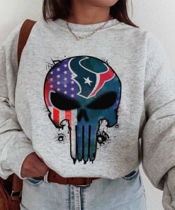 T Sweatshirt Women 1 DSBN200 Punisher Skull Houston Texans T Shirt