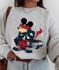 T Sweatshirt Women 1 DSBN208 Mickey Gangster And Car Houston Texans T Shirt