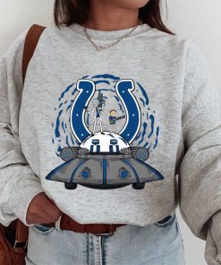 T Sweatshirt Women 1 DSBN221 Rick Morty In Spaceship Indianapolis Colts T Shirt