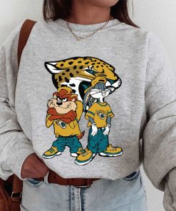 T Sweatshirt Women 1 DSBN227 Looney Tunes Bugs And Taz Jacksonville Jaguars T Shirt