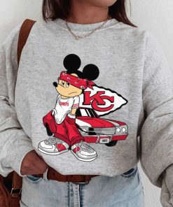 T Sweatshirt Women 1 DSBN247 Mickey Gangster And Car Kansas City Chiefs T Shirt
