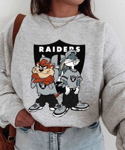 T Sweatshirt Women 1 DSBN258 Looney Tunes Bugs And Taz Las Vegas Raiders T Shirt