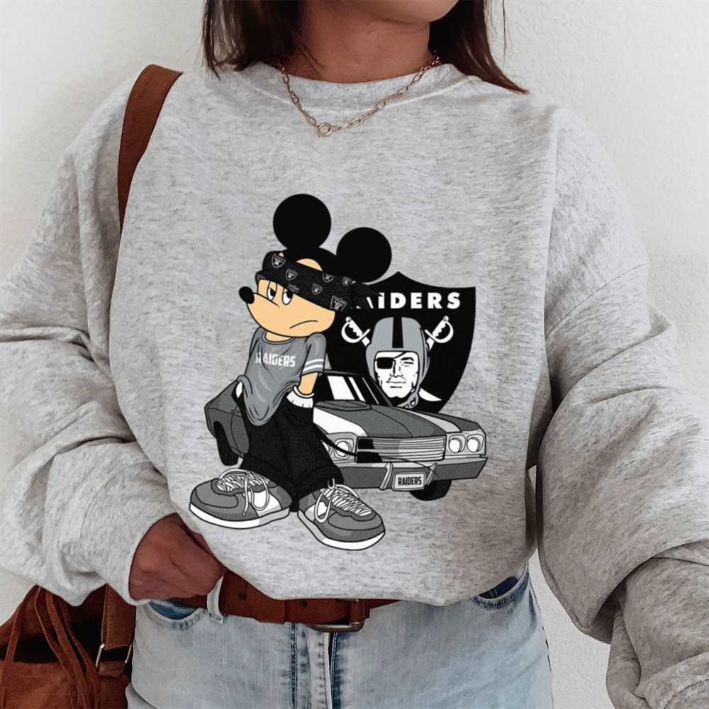 Mickey Gangster And Car Las Vegas Raiders T-Shirt